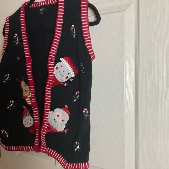 Holiday Editions Women's Christmas Sweater Vest - Candy Canes size medium - Picture 3 of 7